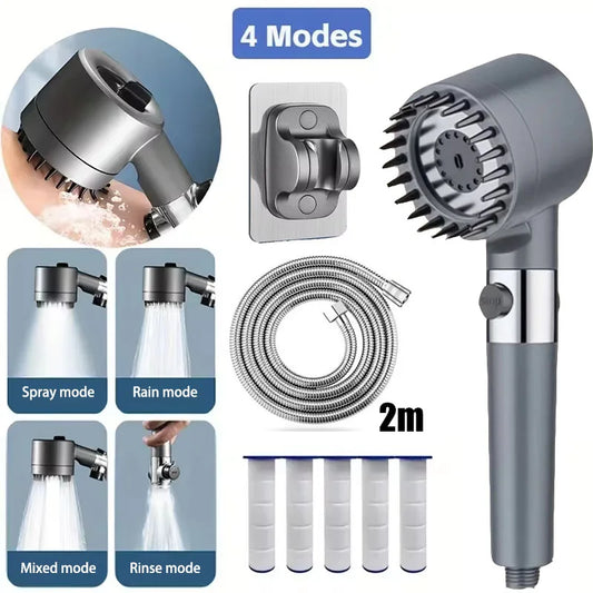 Four modes shower filter head massage showerhead replete for shower knobs bathroom accessories heads showers parts fixture home