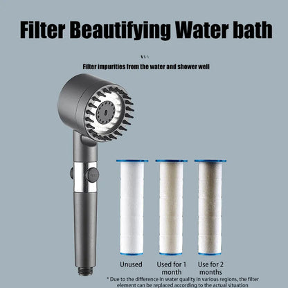 Four modes shower filter head massage showerhead replete for shower knobs bathroom accessories heads showers parts fixture home